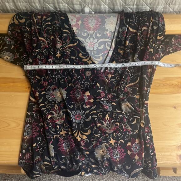 Charter Club surplice wrap floral tunic women’s XL - Picture 12 of 13